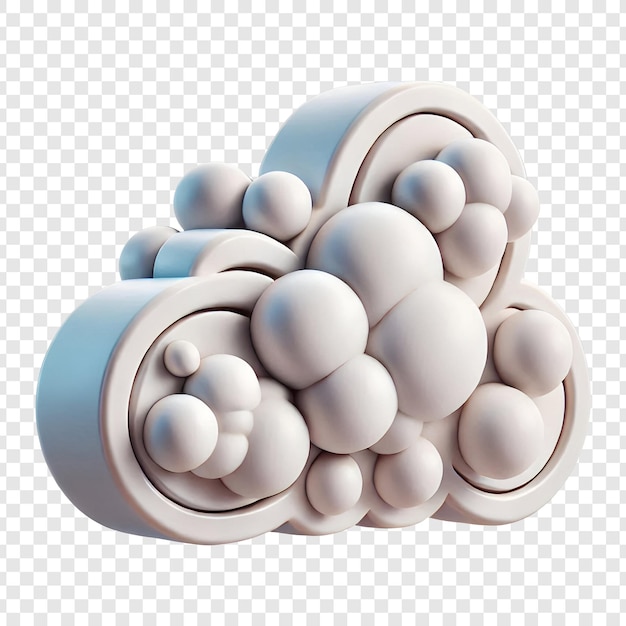 Telón de fondo transparente en nube 3D de dibujos animados