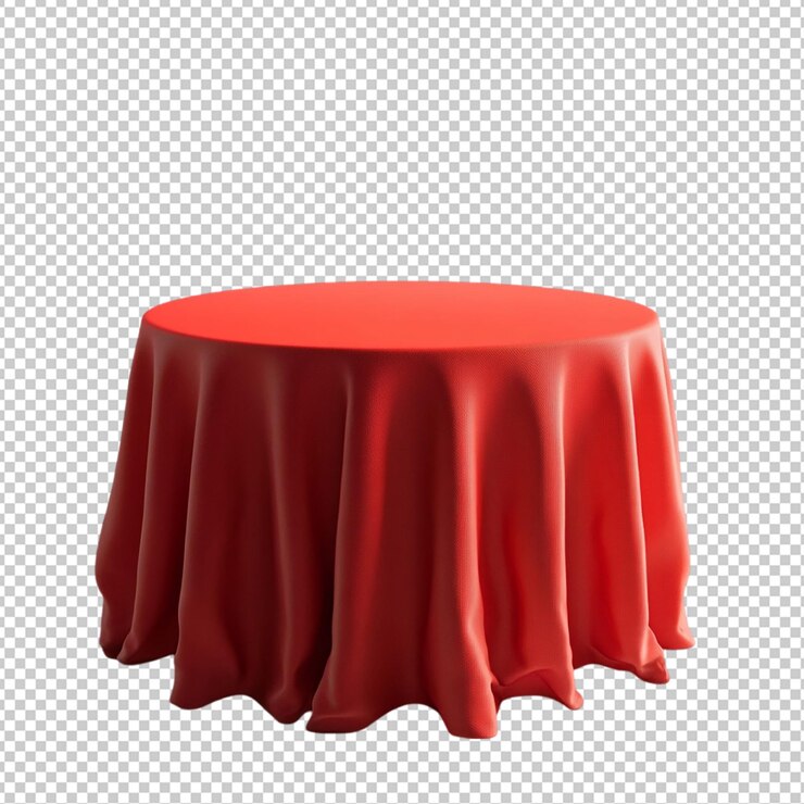 PSD telón de mesa con fondo transparente aislado