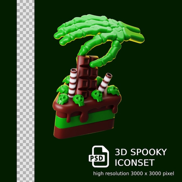 PSD tema de halloween em 3d