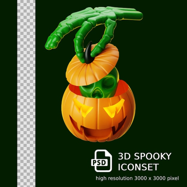 PSD tema de halloween em 3d