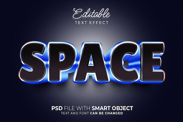 Tema de estilo de texto espacial efecto de texto editable