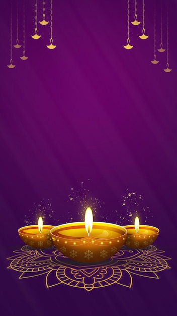 PSD tema feliz de diwali instagram post fundo de diwali vertical