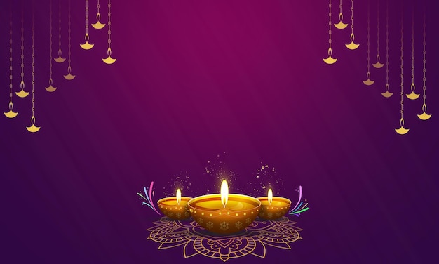 PSD tema feliz de diwali instagram post quadrado de fundo de diwali