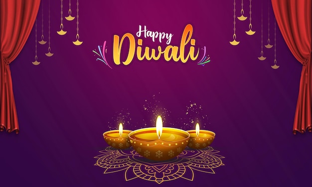 Tema Happy Diwali Instagram post Diwali sfondo quadrato