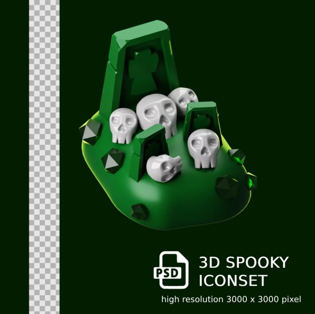 PSD el tema del icono 3d de halloween