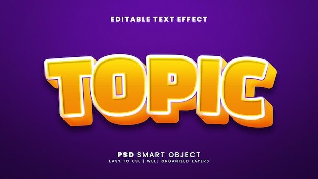 Tema plantilla de efecto de texto editable 3d