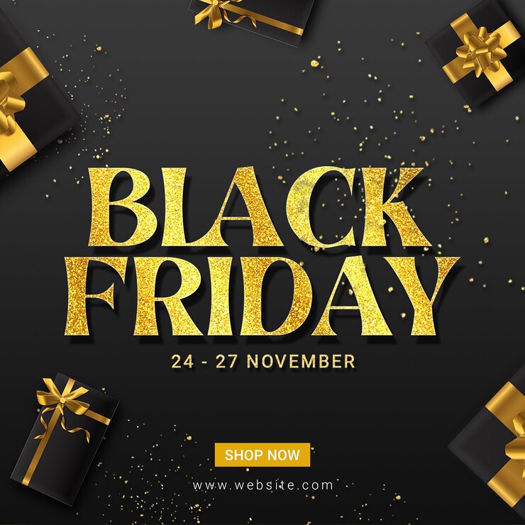 El tema del Viernes Negro Dorado y Negro