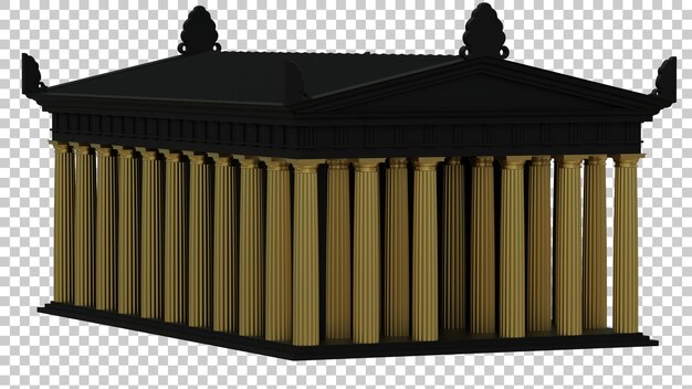 Tempel isoliert auf transparentem hintergrund, 3d-darstellung