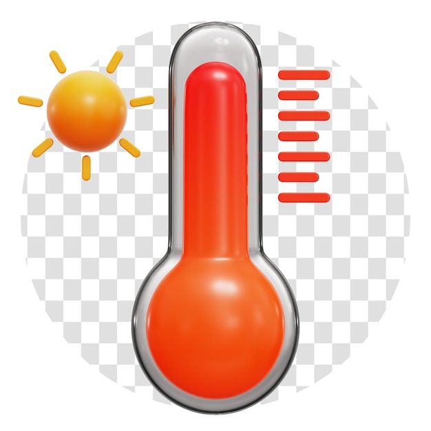Temperatura calda Meteo 3D Icona sfondo trasparente