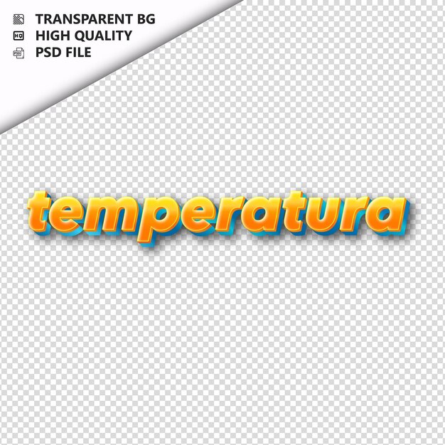 PSD temperatura feita a partir de texto laranja com sombra transparente isolada