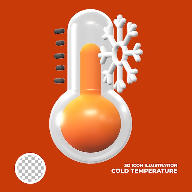 PSD temperatura fria da ilustração do ícone 3d