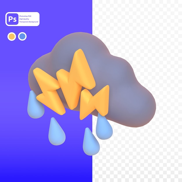 Tempête En Rendu 3d Pour La Présentation Web D'actifs Graphiques Ou Autre