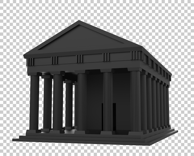 Tempio greco isolato su sfondo trasparente 3d rendering illustrazione