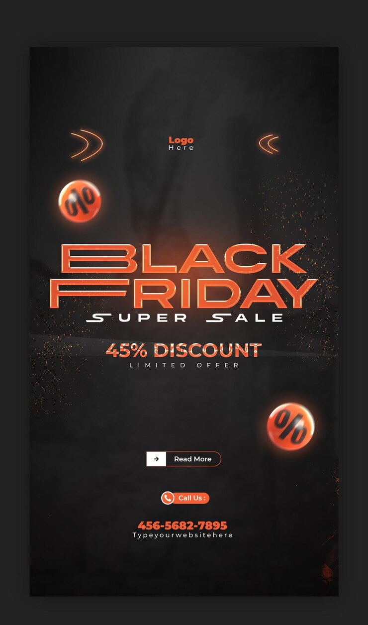 PSD templat banner cerita instagram dan facebook diskon besar-besaran black friday
