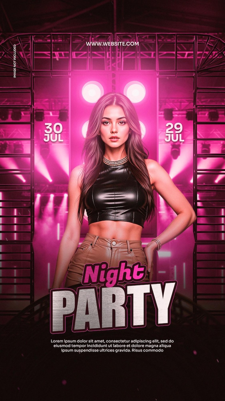Templat banner Psd untuk club malam