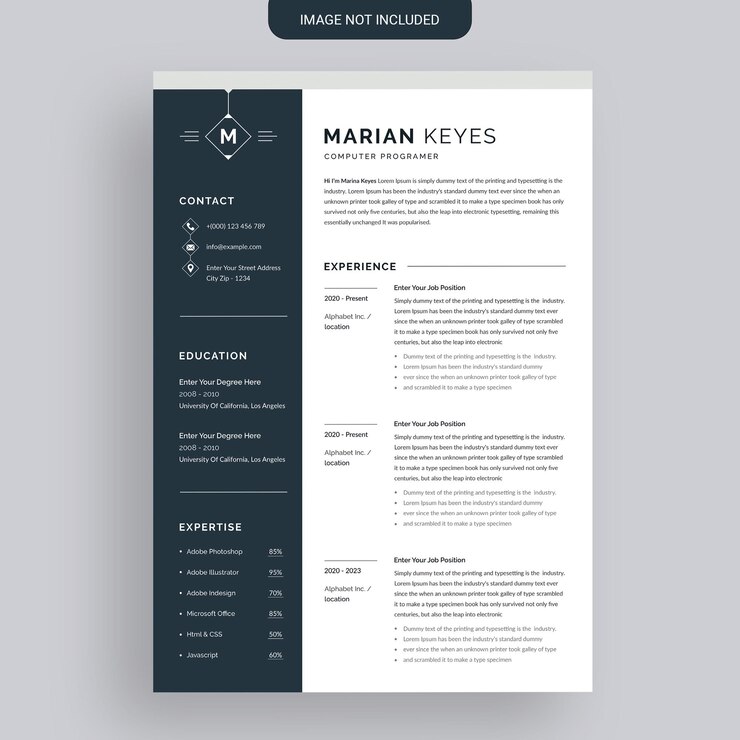 Templat CV resume minimalis