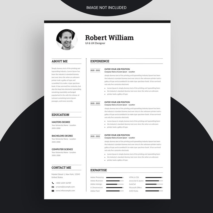 Templat CV resume minimalis