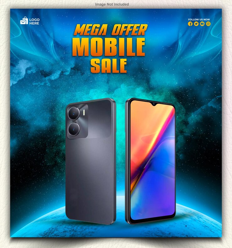 Templat desain iklan penjualan ponsel pintar