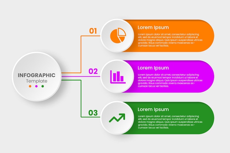 PSD templat desain infografis datar