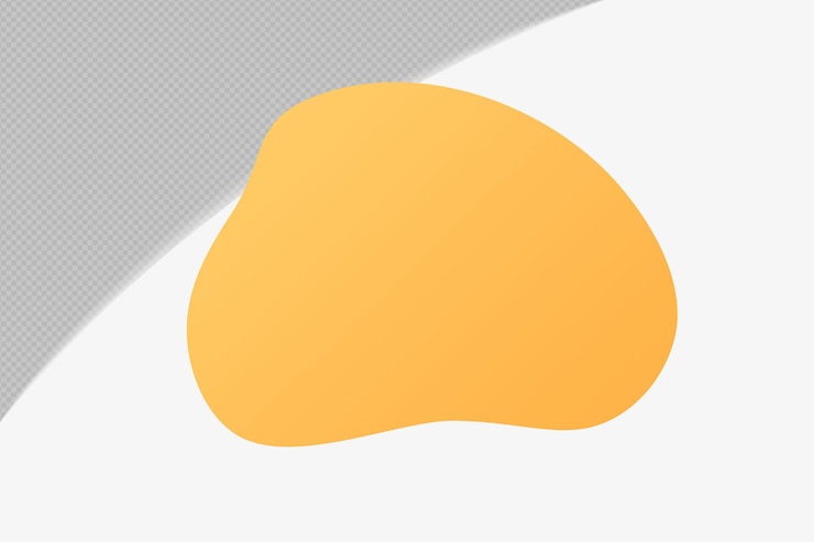 PSD templat desain psd png elemen transparan bentuk abstrak dengan warna lembut kuning