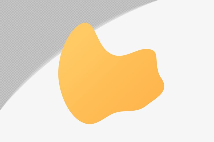 PSD templat desain psd png elemen transparan bentuk abstrak dengan warna lembut kuning