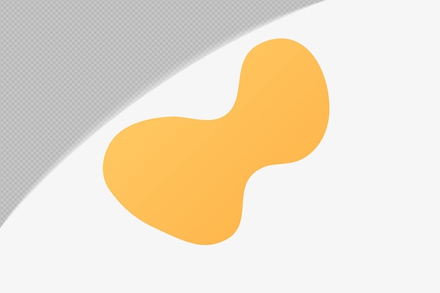 Templat desain psd png Elemen Transparan Bentuk Abstrak dengan Warna Lembut Kuning