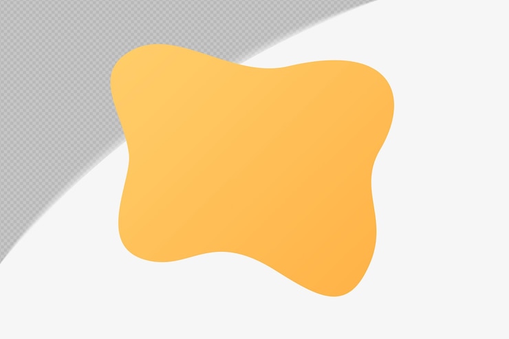 PSD templat desain psd png elemen transparan bentuk abstrak dengan warna lembut kuning