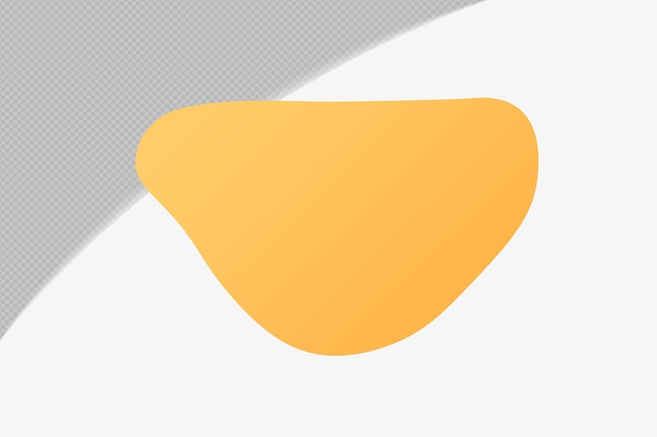 PSD templat desain psd png elemen transparan bentuk abstrak dengan warna lembut kuning