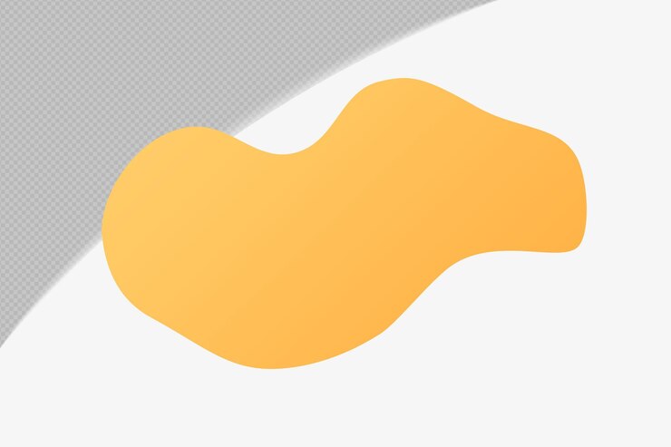 PSD templat desain psd png elemen transparan bentuk abstrak dengan warna lembut kuning