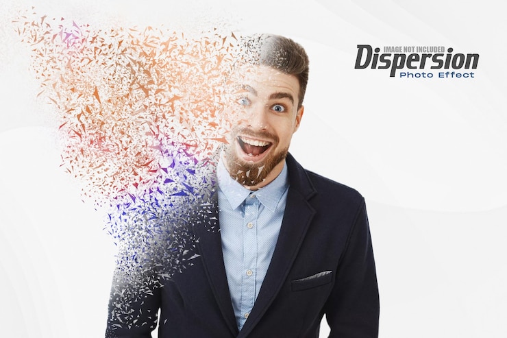 PSD templat efek foto dispersi