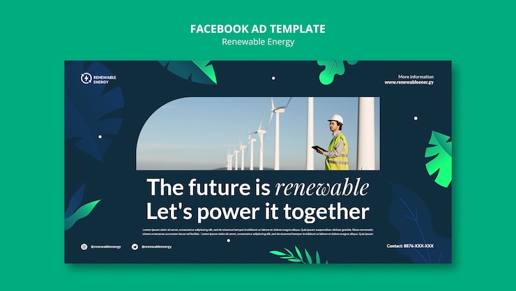 PSD templat facebook energi terbarukan