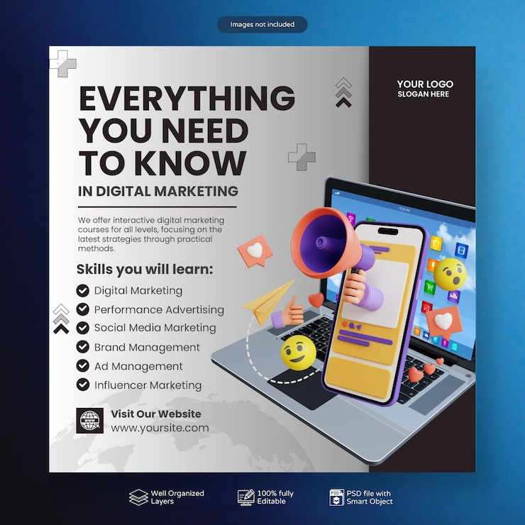 PSD templat media sosial postingan instagram kursus online psd