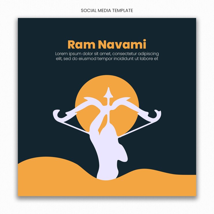 PSD templat media sosial ram navami bahagia untuk umpan postingan instagram