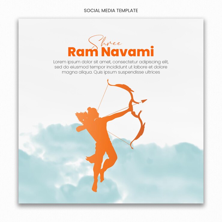 PSD templat media sosial ram navami bahagia untuk umpan postingan instagram