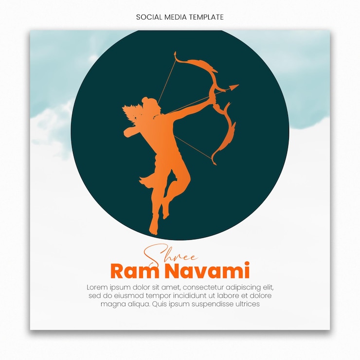 PSD templat media sosial ram navami bahagia untuk umpan postingan instagram