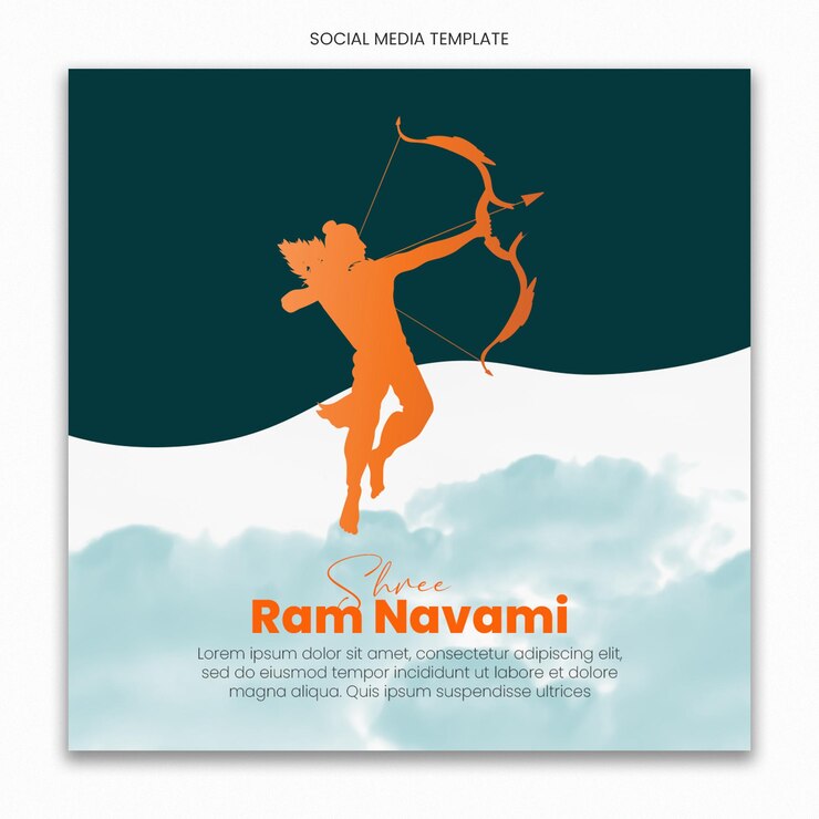PSD templat media sosial ram navami bahagia untuk umpan postingan instagram