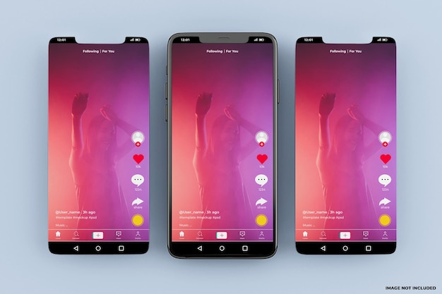 Templat mockup antarmuka seluler Tiktok