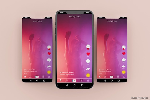 Templat mockup antarmuka seluler Tiktok