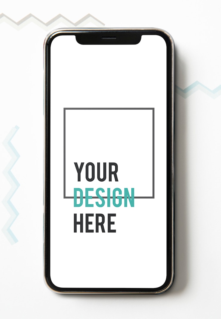 PSD templat mockup layar ponsel premium