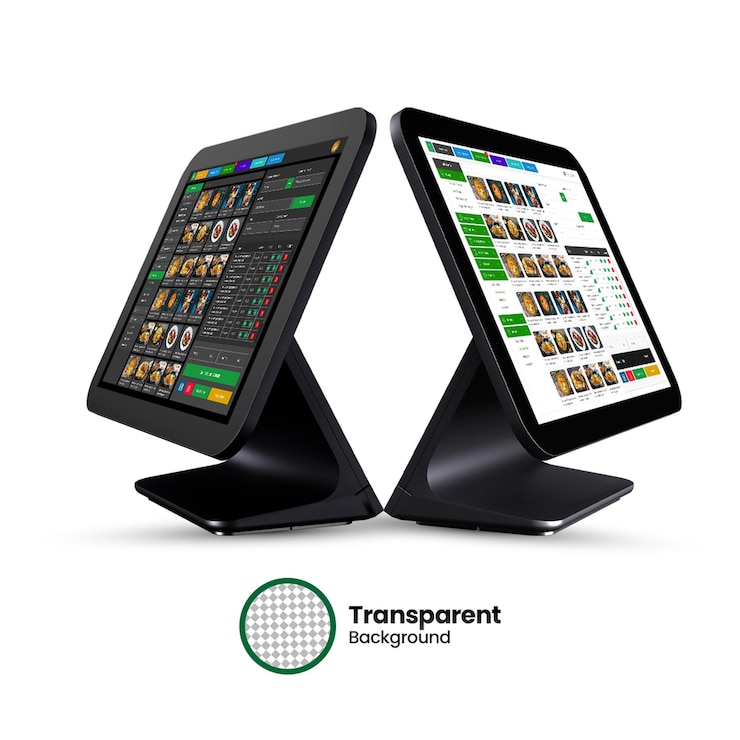 PSD templat mockup mesin pos realistis