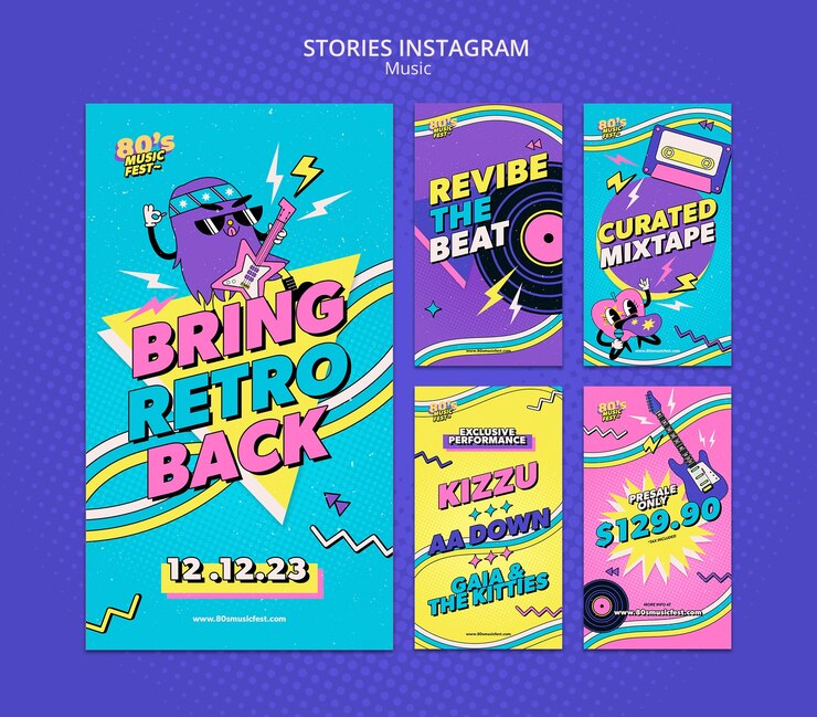 PSD templat musik desain datar