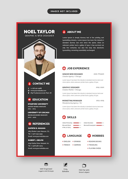 Templat portofolio resume atau cv yang bersih dan modern