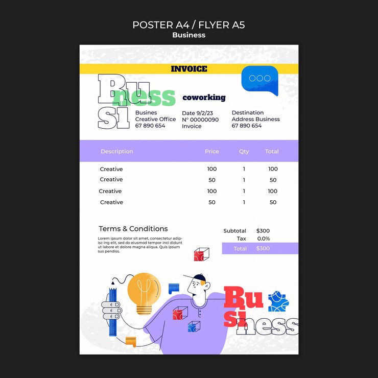 PSD templat poster solusi bisnis