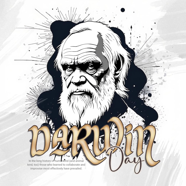 Templata de banner de publicación en las redes sociales del día de darwin