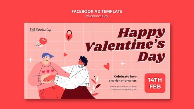Templata de Facebook para la celebración del día de San Valentín