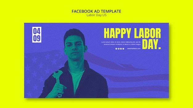 Templata de facebook para la celebración del día del trabajo