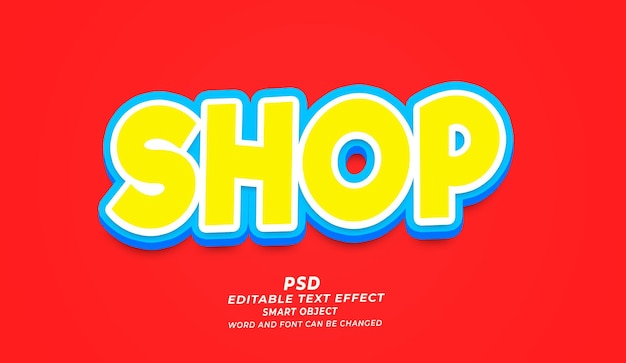 Templata de Photoshop de efectos de texto editables para PSD en 3D