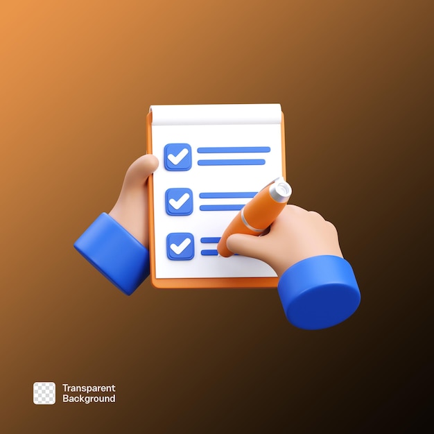 Templata PNG del icono 3D del gesto de la mano de negocios
