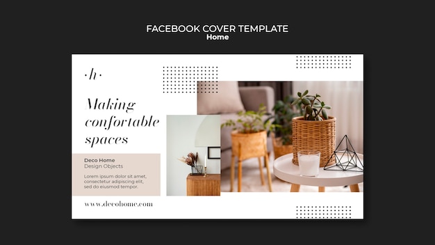 PSD templata de portada de diseño de facebook para el hogar