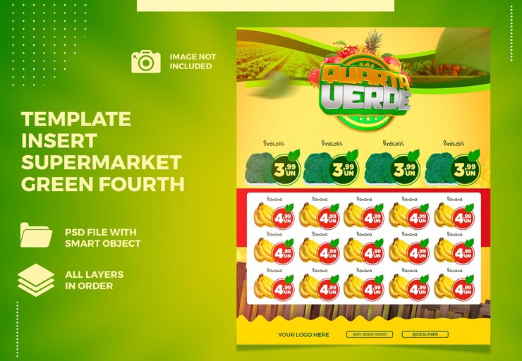 TEMPLATE BANNER SOCIAL MEDIA EDITABLE HORTIFRUTI OFERTAS NO BRASIL
